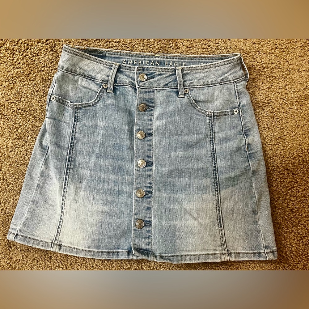 American Eagle Hi-Rise A-Line Denim Skirt